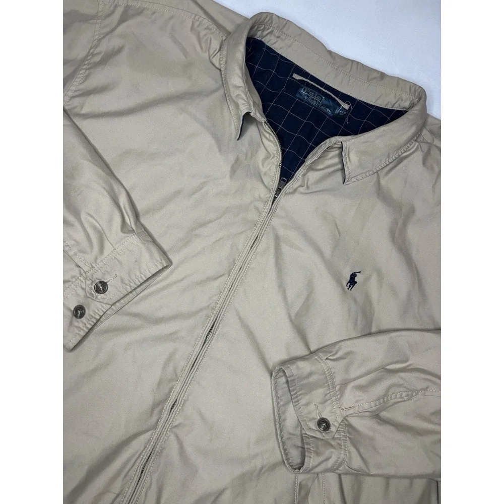 Polo Ralph Lauren Vintage Harrington Jacket Men 4XB BIG Beige Lined‎ Bomber READ